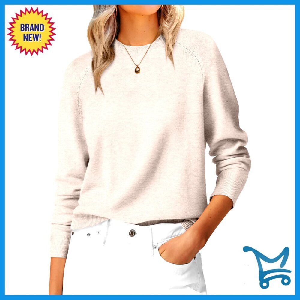 Loose Fit Lightweight Knit Crewneck Sweater Minimal Chic Fall Fashion Top